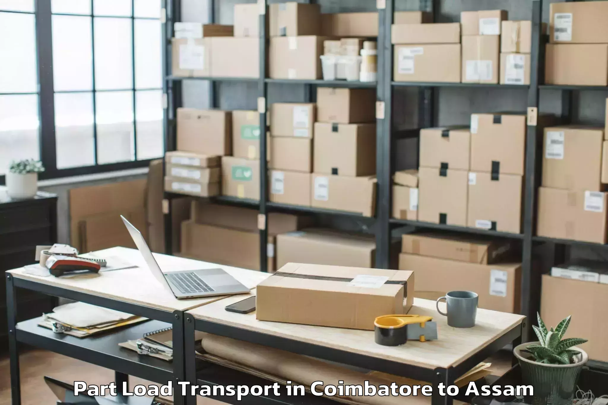 Top Coimbatore to Doom Dooma Part Load Transport Available